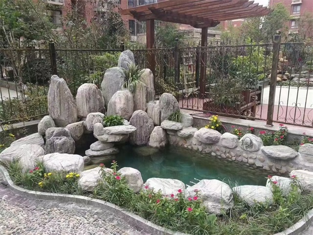 盐田庭院假山鱼池制作视频